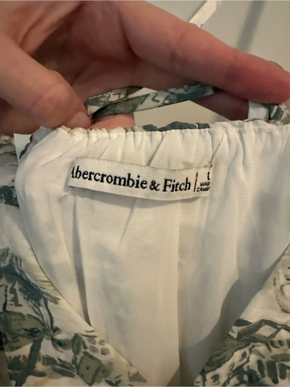 Abercrombie & Fitch Green and White Toile Maxi Dress